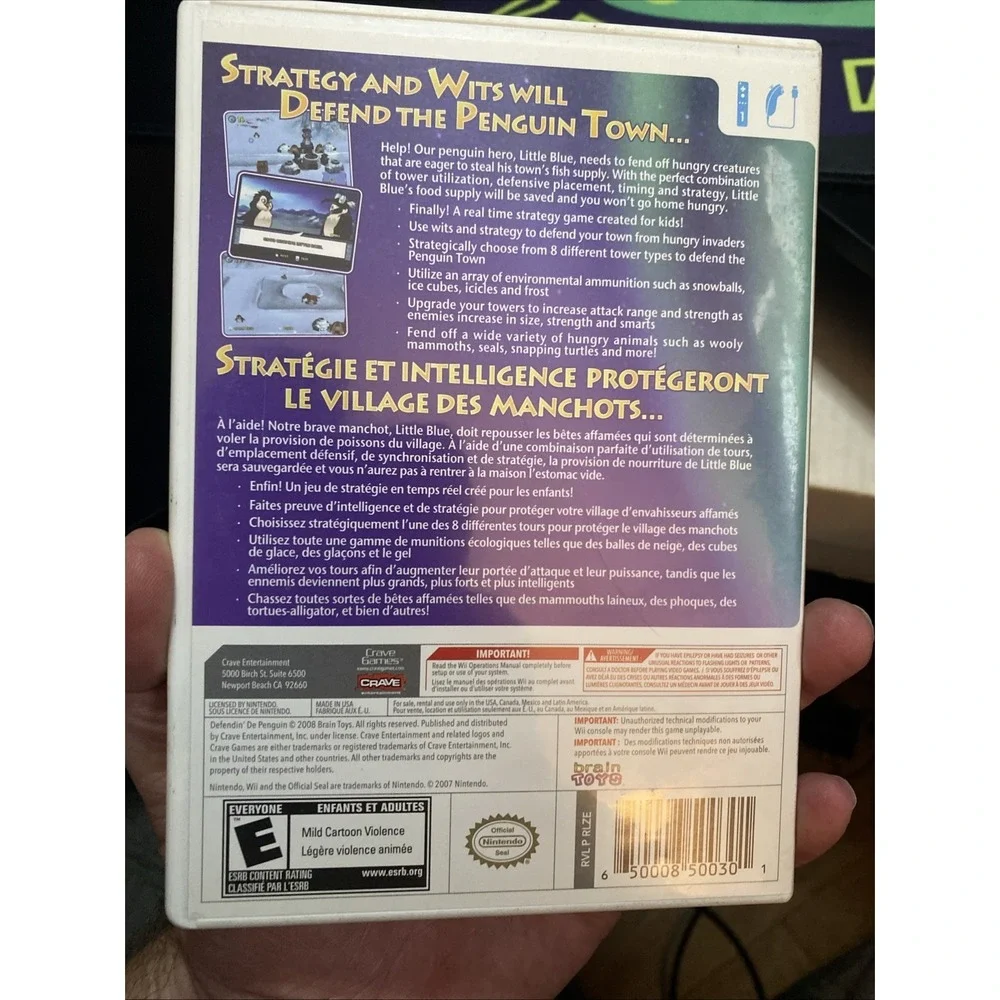 Defendin' De Penguin (Nintendo Wii, 2008) w/ Manual Included